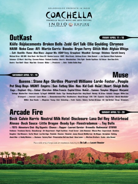 ミュージシャン COACHELLA Festival 2014 S/S Tee Coachella 2014 announces lineup – buzzbands.la