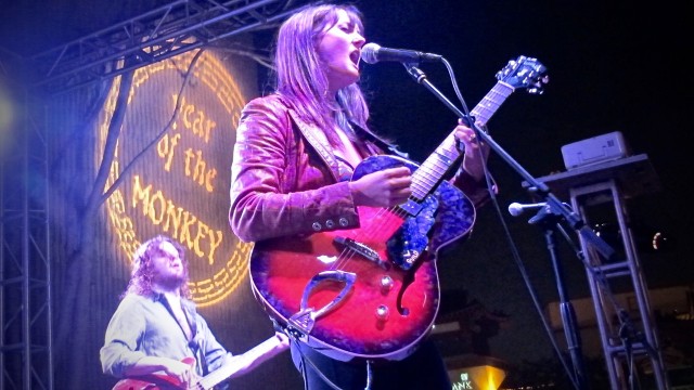 Valley Queen playing the closing set at the Chinese New Year Festival's live music stage (Photo by Bronson)